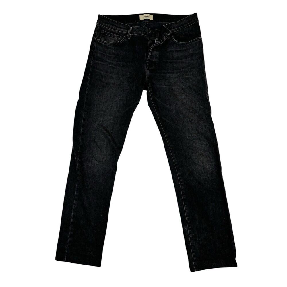 BALDWIN 32x28 Jeans Denim Henley Selvedge 'Black' Slim Straight StretcButton Fly
